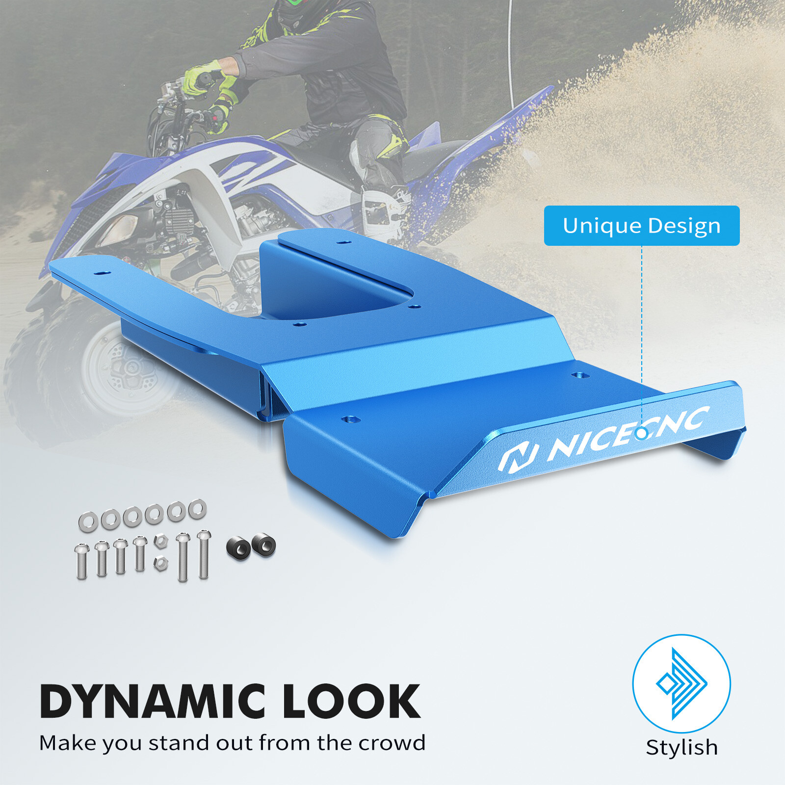 For Yamaha Raptor 700 Aluminum Swing Arm Guard Skid Plate Protection 2013-2024