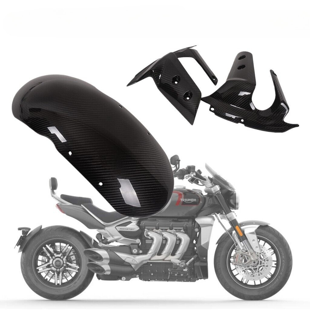 2020 2021 For Triumph Rocket III Carbon Fiber Front Fender Mudguard With Bracket