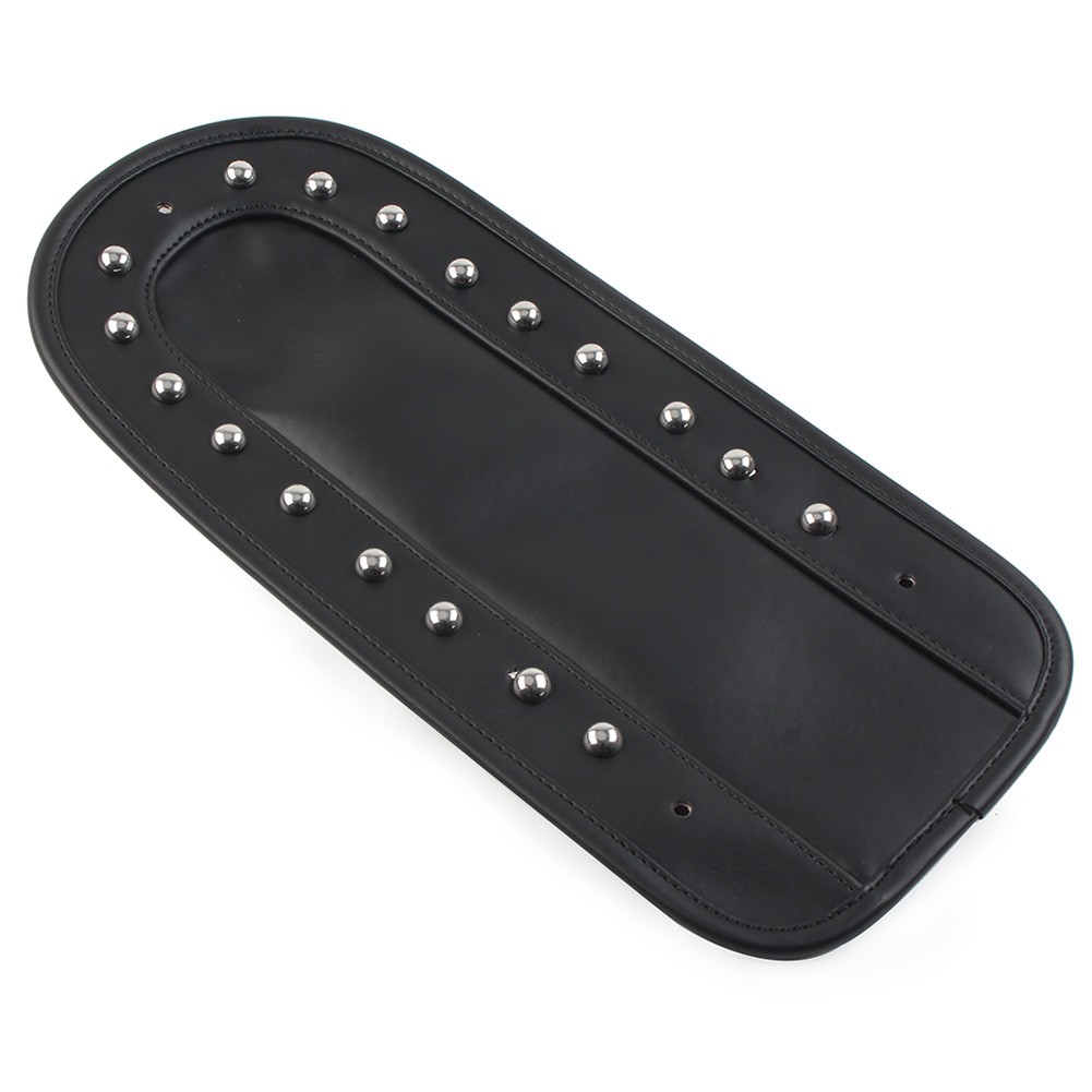 Fit Harley Softail Heritage Black Flame Stitch Leather Rear Seat Fender Bib