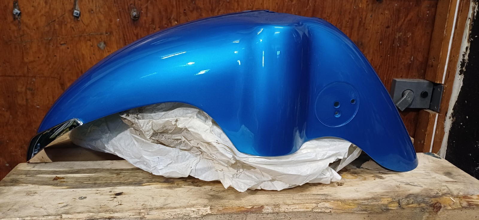 Italjet Torpedo 50 Pt #4600500 Front Mudguard Blue & Chrome Read Des Free P&P