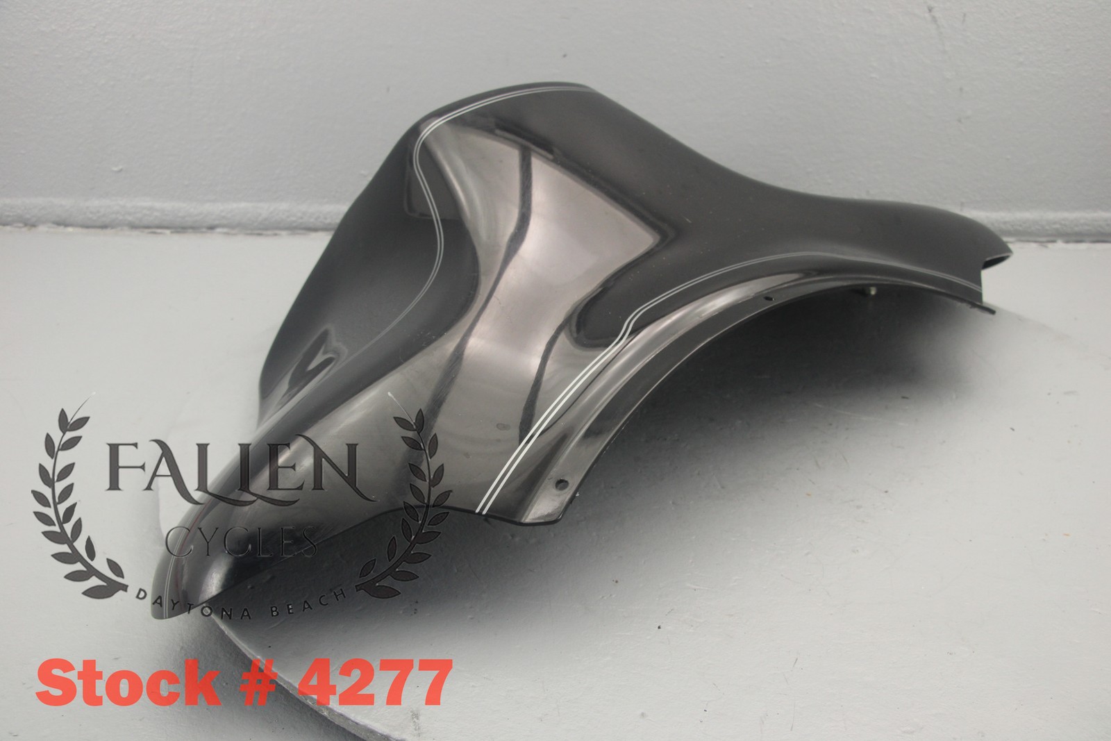 2008 Harley Electra Glide Front Outer Fairing VIVID BLACK SILVER STRIPES #4277