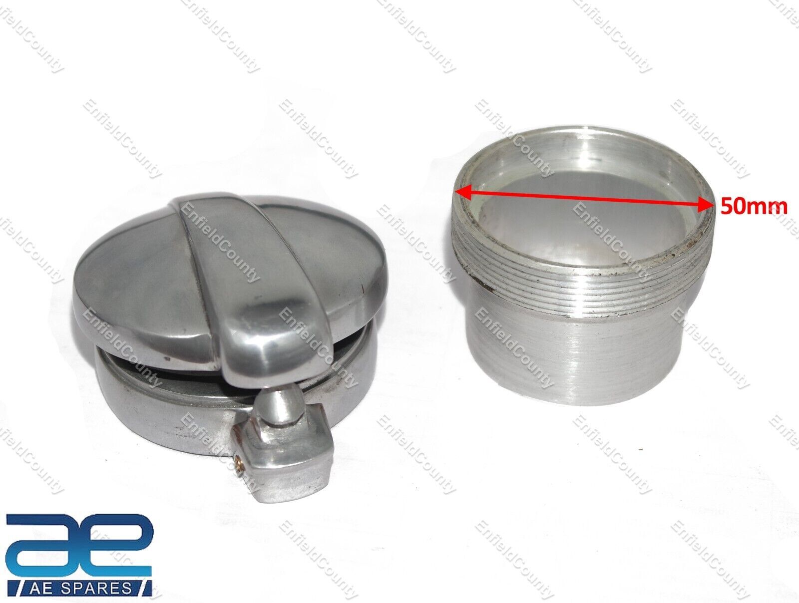 Petrol Tank Fuel Flip Cap 2″ With Alloy Filler Neck Cafe Racer Monza AJS BSA @US