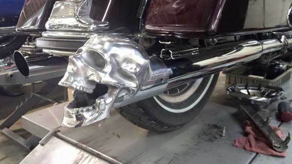 2” I.D. Skull Exhaust Tip Polished – Sold Individually – Made in the USA