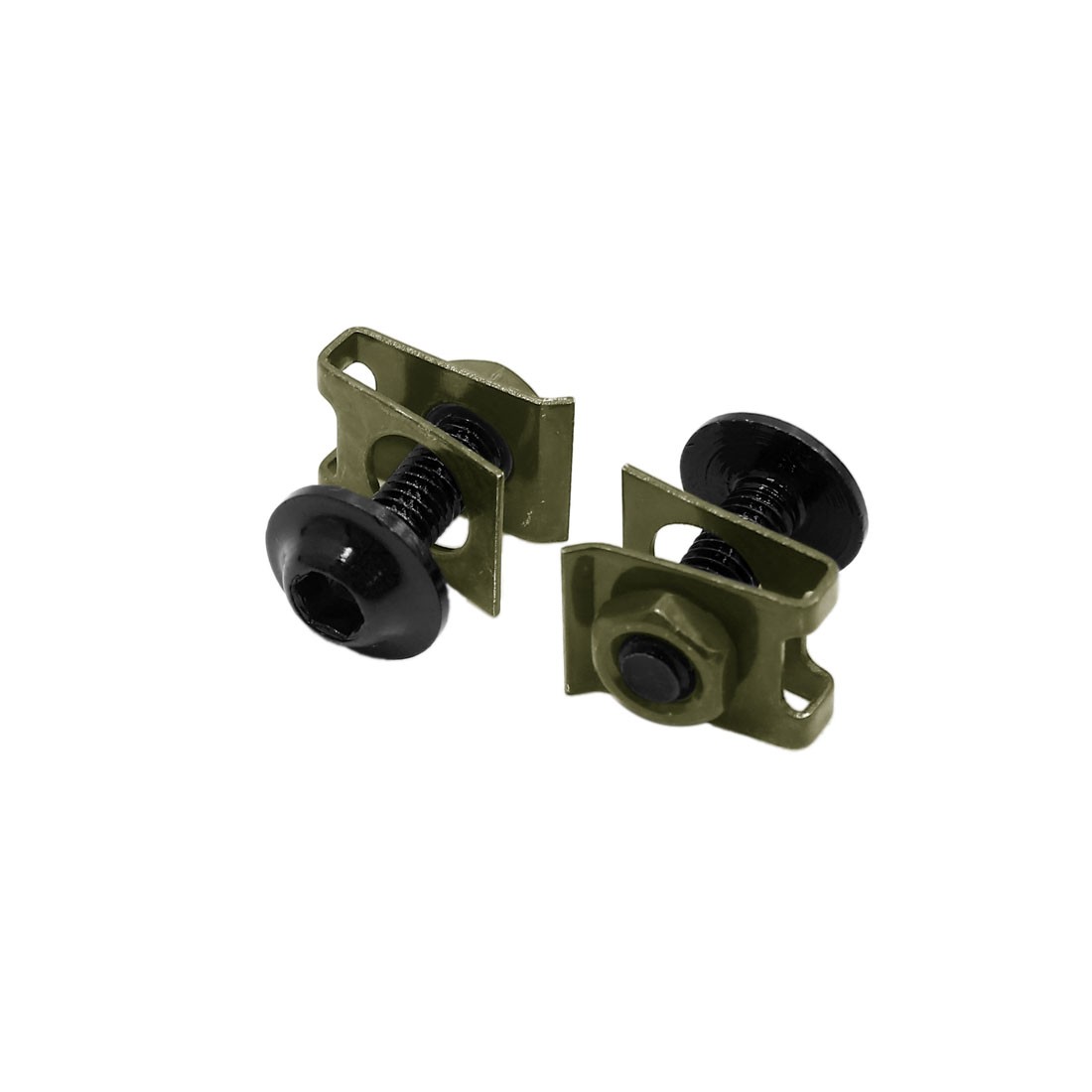 Universal Metal U-Type M6 Motorcycle Fairing Clips W Black Bolt Screw Pack of 10