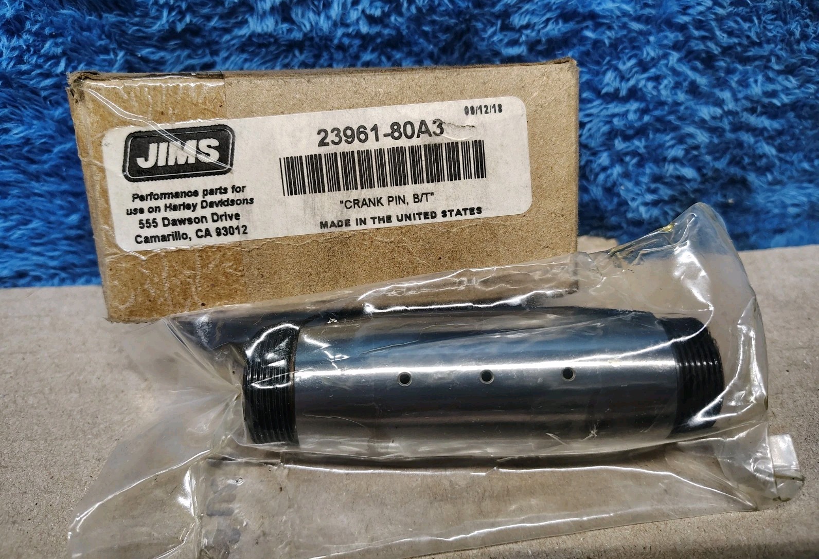 NEW JIMS Crank Pin ’84-’99 Big Twin Harley-Davidson 23961-80A3 Evo B/T 3-Hole