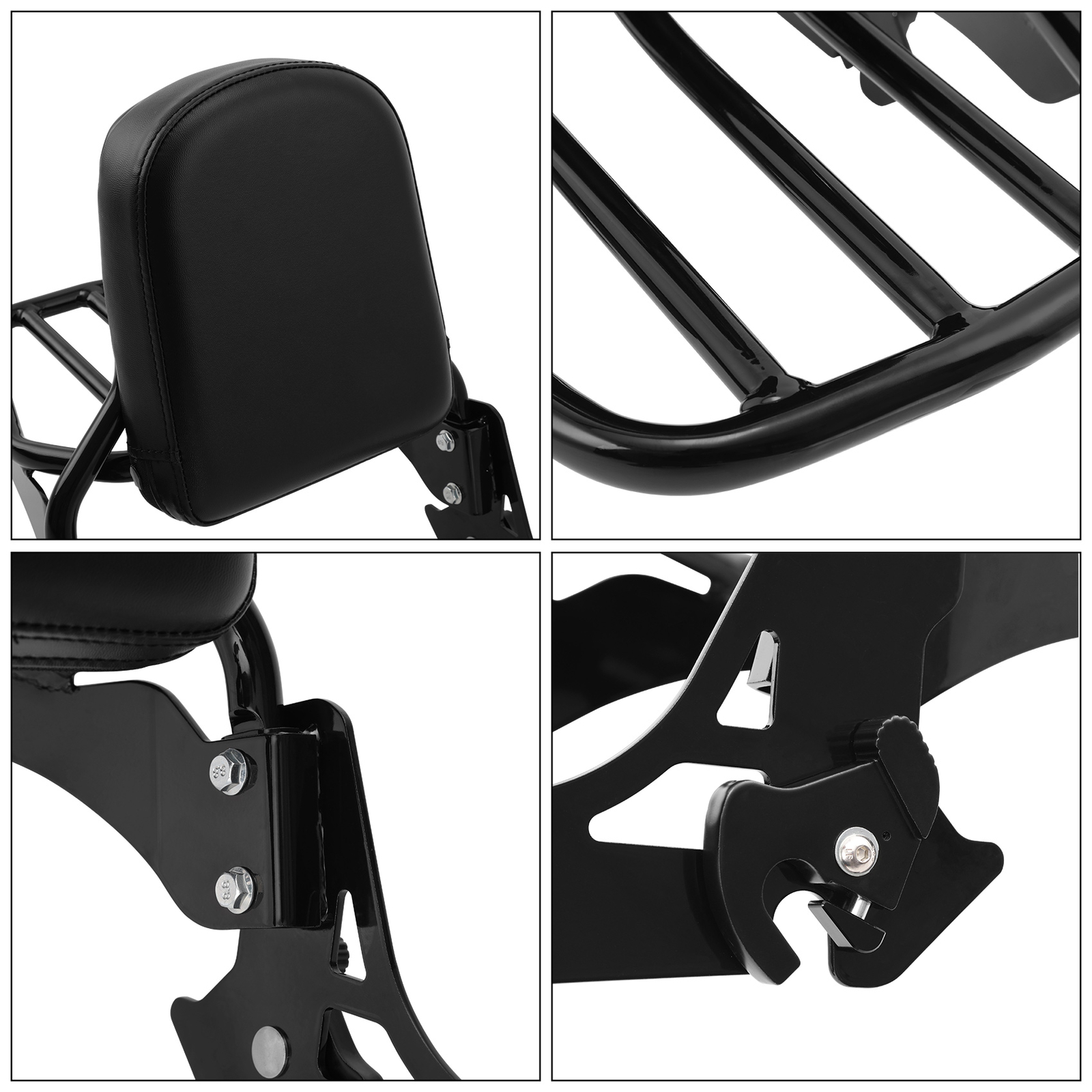 Sissy Bar Backrest Luggage Rack Fit For Harley Dyna Low Rider 2006-2009 14-2017