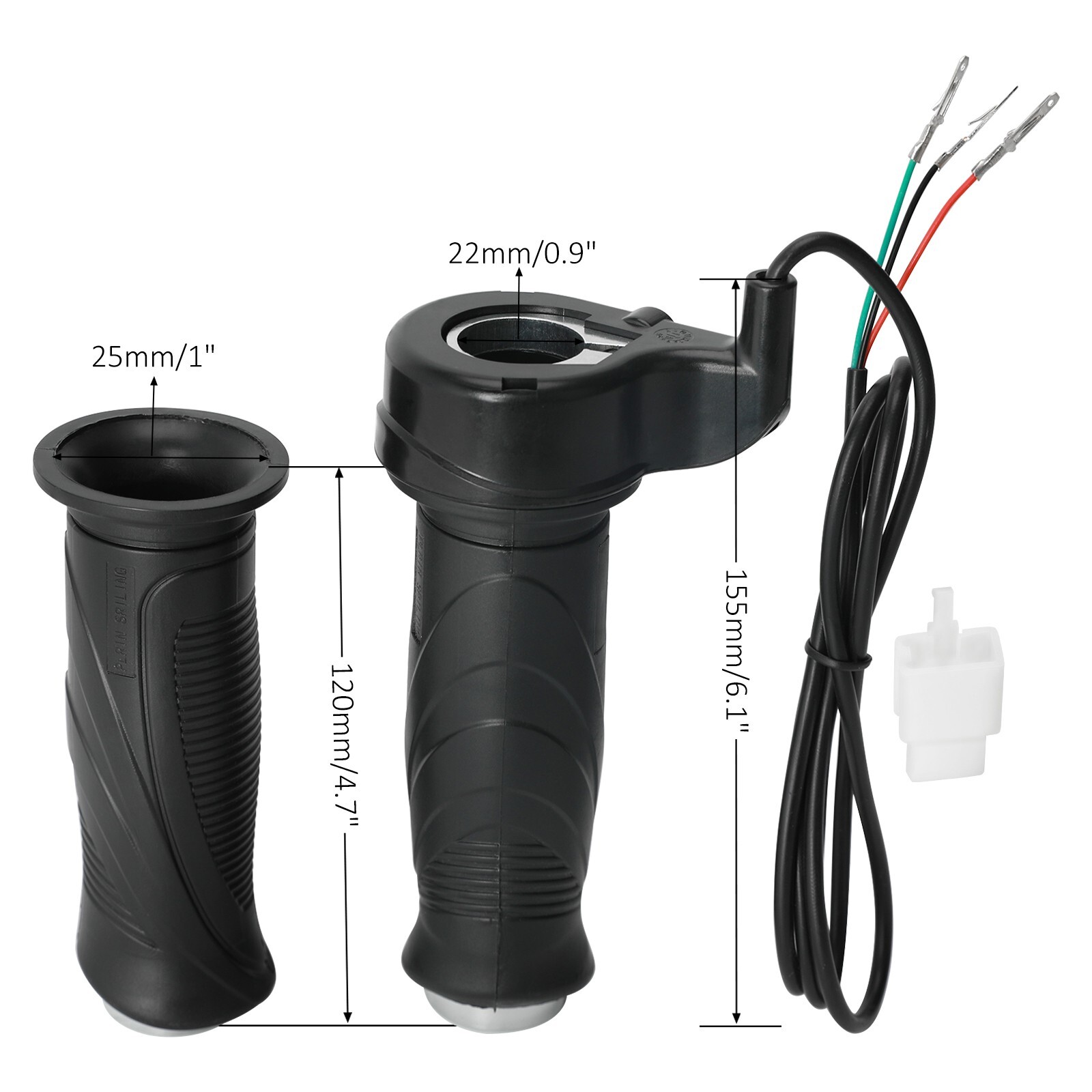 Universal 12V/24V/36V/48V Black Electric Scooter Bike Throttle Grip For E-Bike