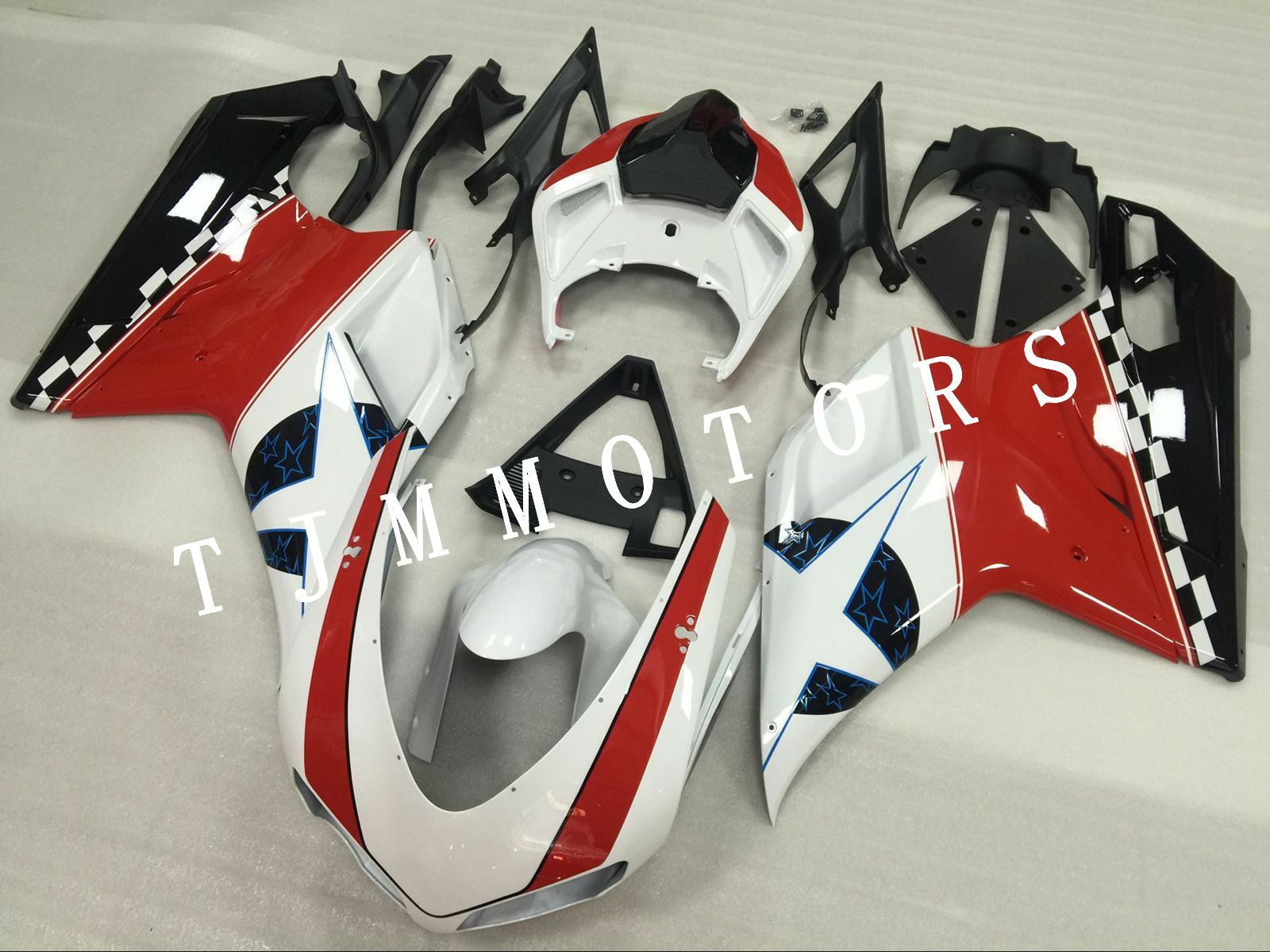 For Ducati 1198/1098/848 07-11 ABS Injection Mold Bodywork Fairing Kit Blue Star