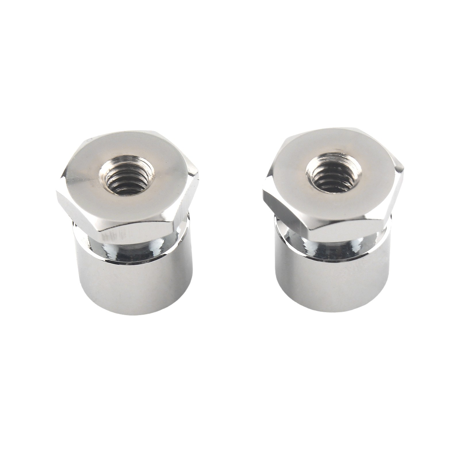 2 PCS Anodized Bright Silver Solo Seat Nuts For Harley Softail Touring 1999-Up