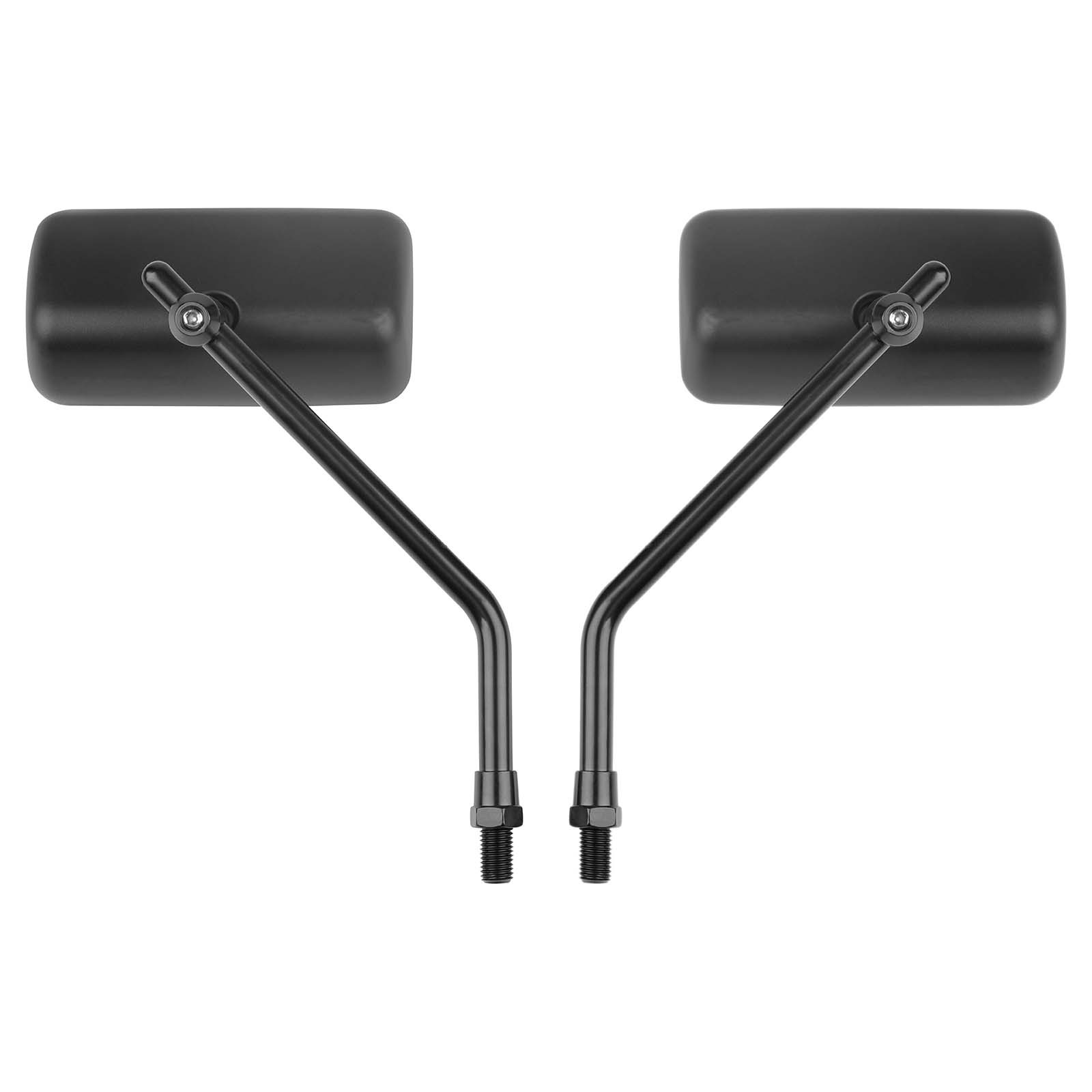 8mm 10mm Black Motorcycle Rear View Mirrors Rectangle For Vanderhall Auto Cycle