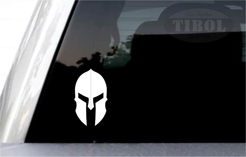 2x Spartan Helmet Gladiator Decals Stickers Jeep Molon labe Come and take it 2A