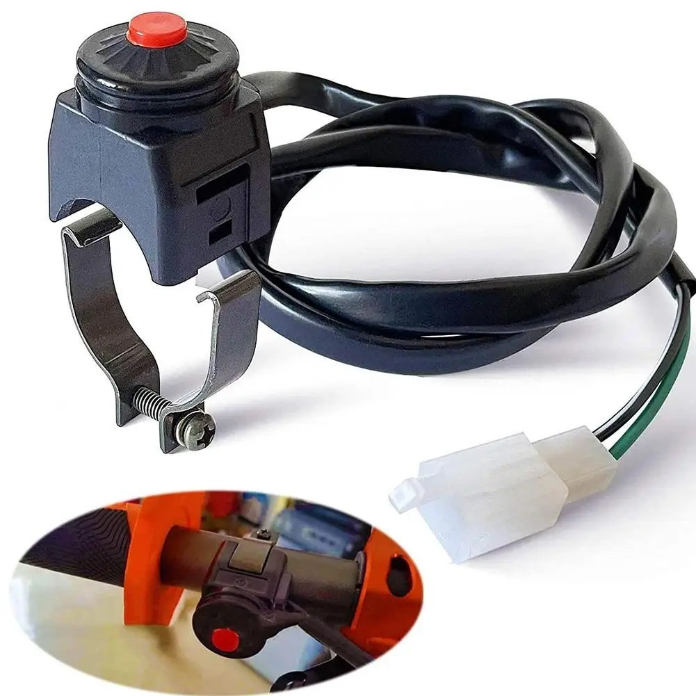 Motorcycle Kill Red Push Button Horn Starter Dirt Bike ATV UTV Dual Sport For 22