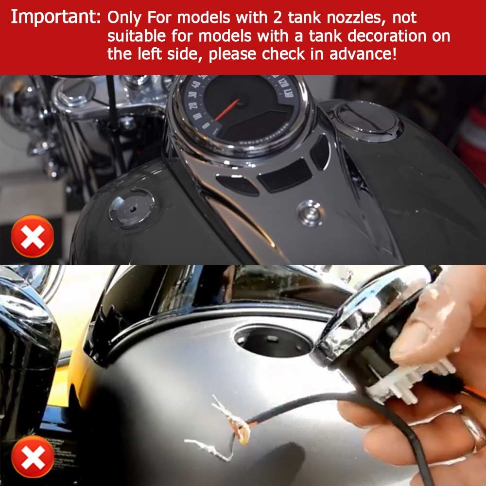 2pcs Chrome Fuel Tank Cover Gas Oil Caps Fit for Harley Softail Custom FXSTC/I