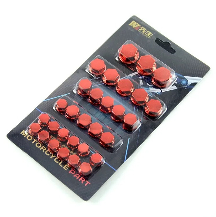 30pcs Motorcycle Screw Cap Cover Set Bolt Nut Head Covers Decoration Kit – NEW