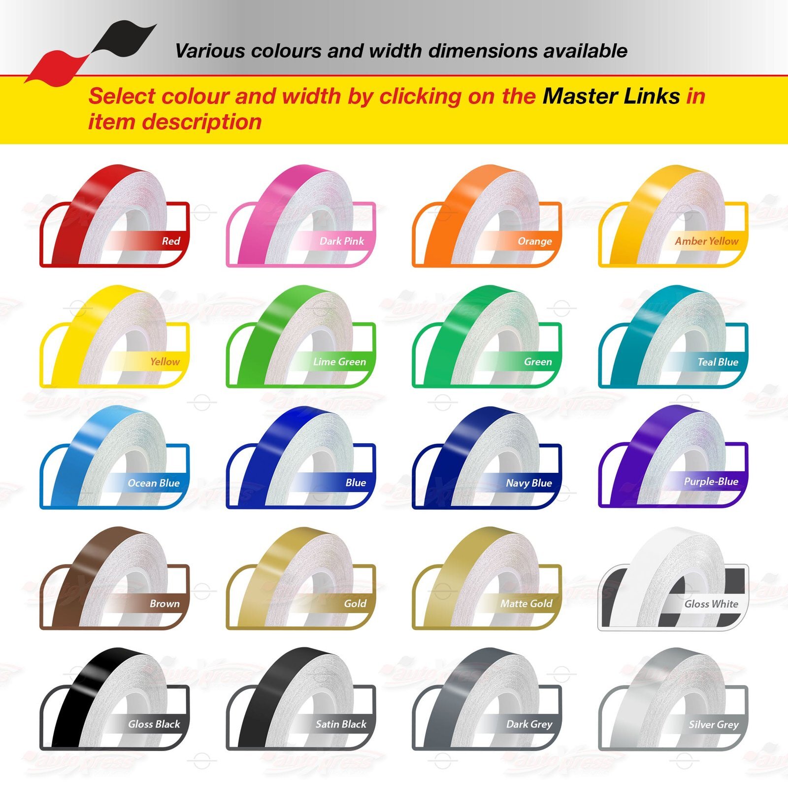 8″ Roll Vinyl Pin Stripe DIY Self Adhesive Line Car Tape Decals Stickers 203mm