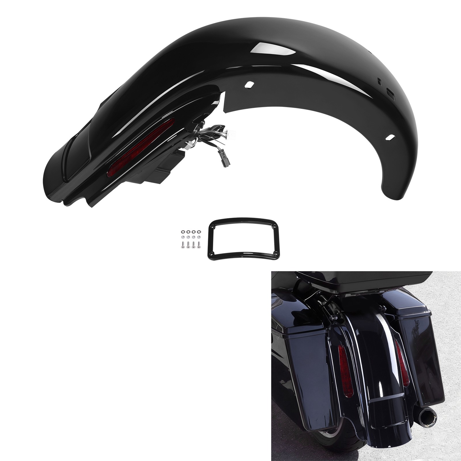 LED Rear Fender System Fit For Harley Touring Road Street Glide 1993-2008