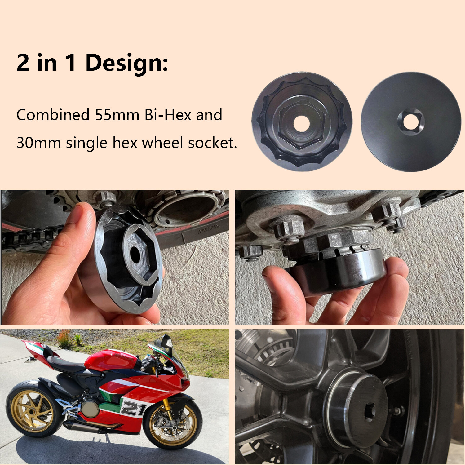 Front Rear Wheel Axle Nut Socket Tool for Ducati Multistrada Monster Super Sport