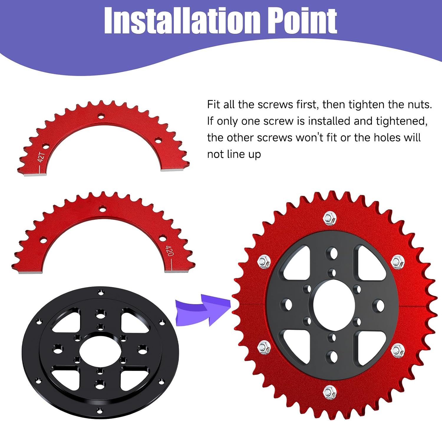 420 Chain Sprocket 42 Tooth Split Sprocket Hub Adapter Coleman CT200U Baja Warri