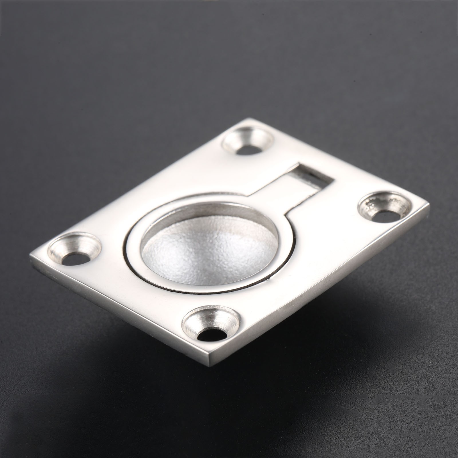 Boat SS Hatch Latch Cabinet Flush Mount Deck Pull Handle Ring Hardware for Yacht