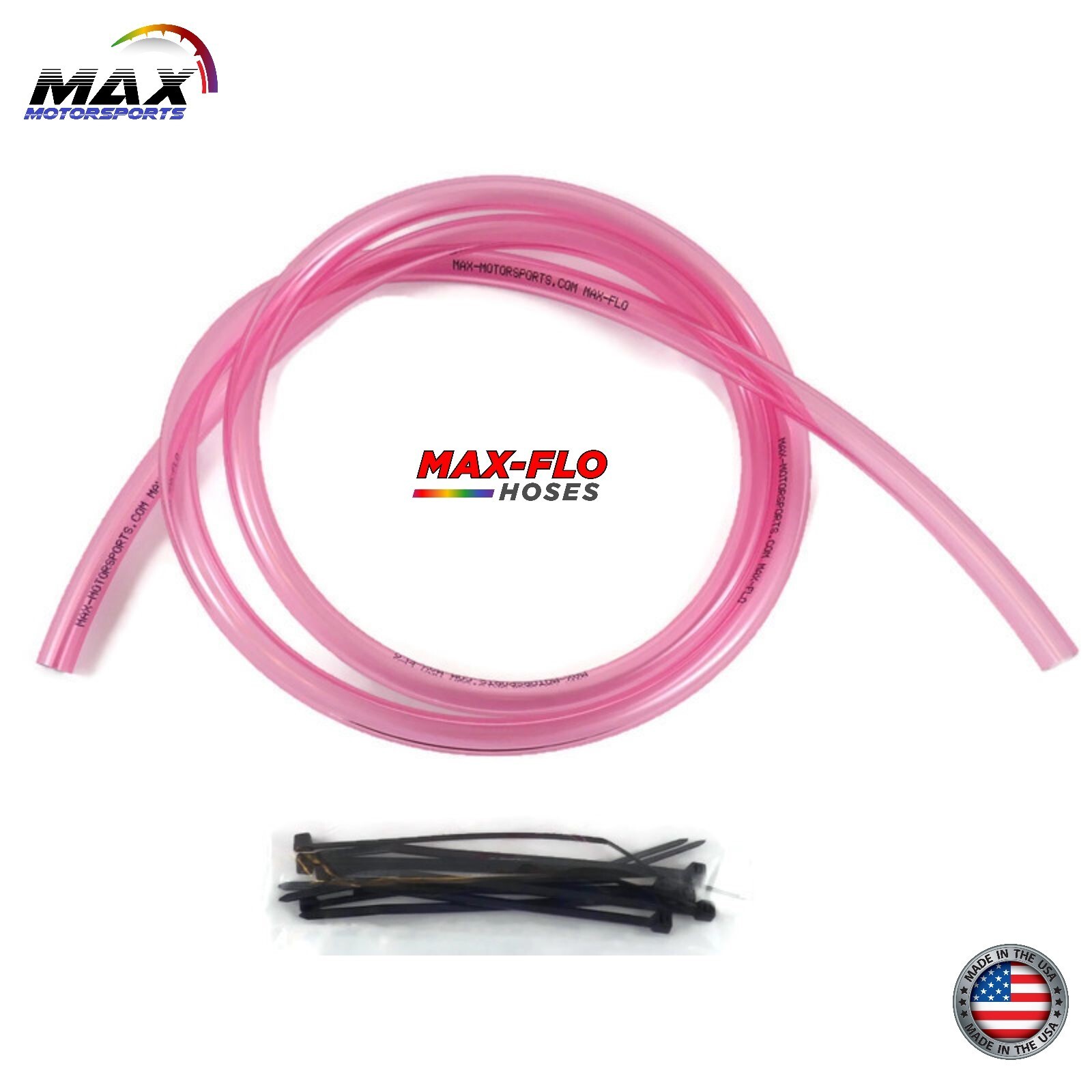 4′ CLEAR PINK Fuel Line 3/16″ (4.8mm) ID X 5/16″ Gas Hose Tubing + Visu Filter