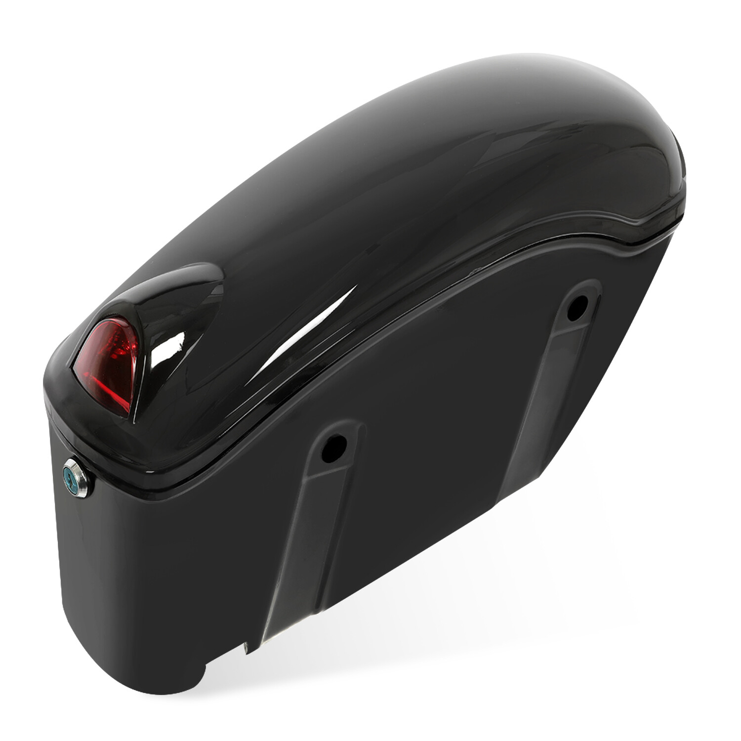 For Yamaha Cruiser Motorcycle Universal Luggage Hard Saddle Bags Black w/Light