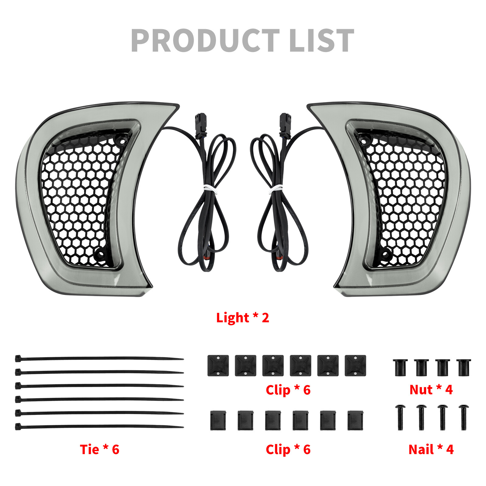 Headlight Vent Accent LED Turn Signal Light Clear Lens For Harley Road Glide 15+