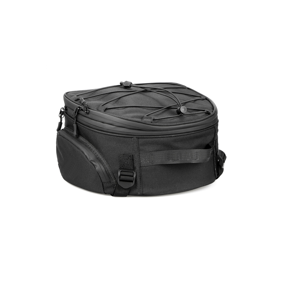 Motorcycle Rear Tail Seat Back Saddle Helmet Waterproof Shoulder Carry Bag Black