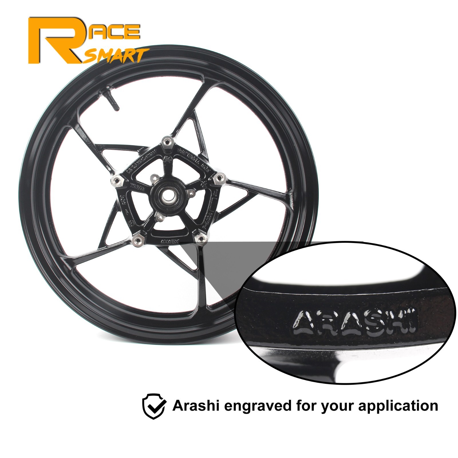 Arashi 17″x3.5″ Black Front Wheel Rim For Kawasaki Ninja 650 Z650 Z900 2017-2025