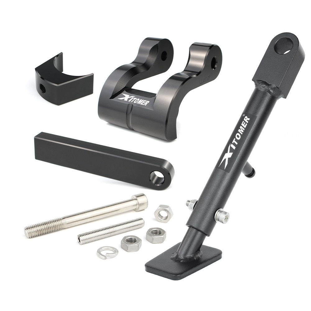 Fit For BENELLI TRK 502 X 2018-2024 Black Adjustable Lowering Links & Sidestand
