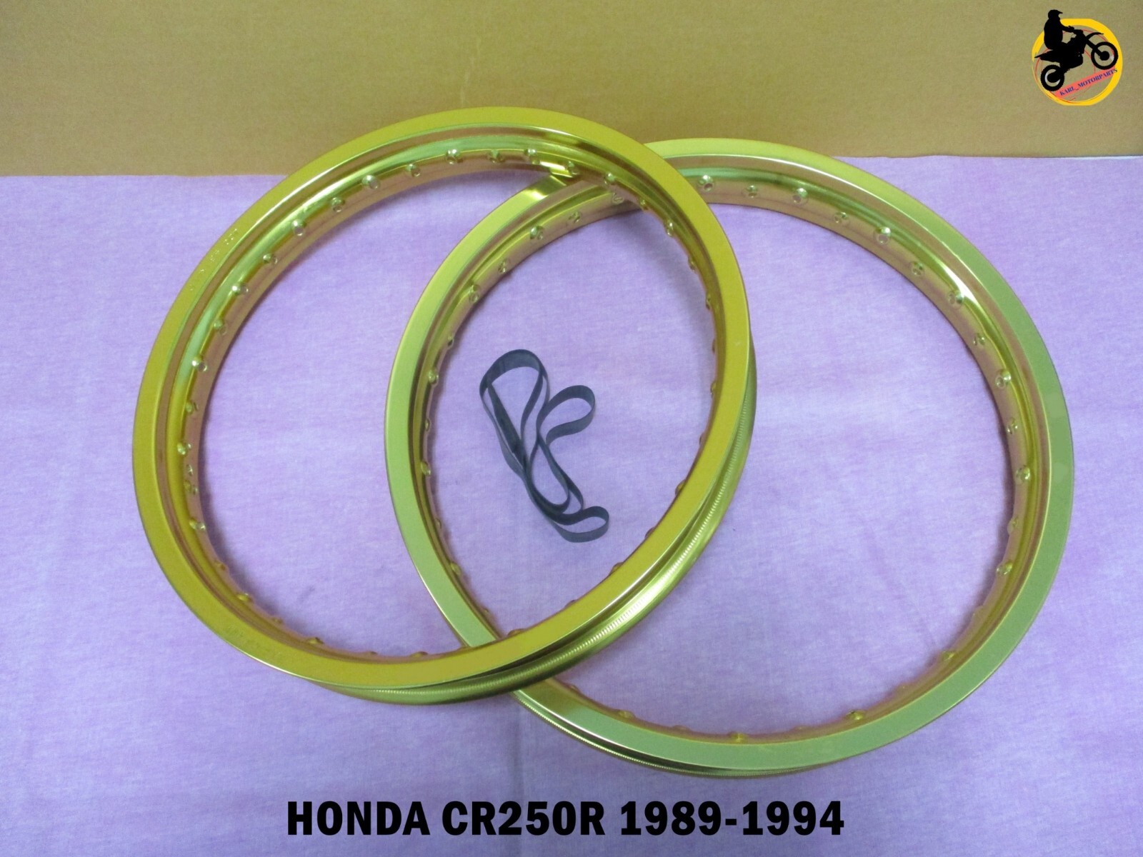 HONDA CR250R 1989-1994 ALU GOLD FRONT+ REAR WHEEL RIM SET SERIES7 *nan4052*