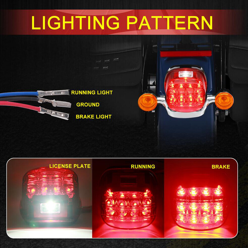LED Rear Tail Light Brake For Harley Sportster Dyna Glide Heritage Softail FLSTC
