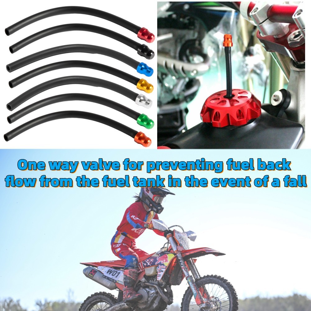 Motorcycle Gas Cap Vent Tank Fuel Air Breather Valve Hose Tube Dirt Bike ATV UTV