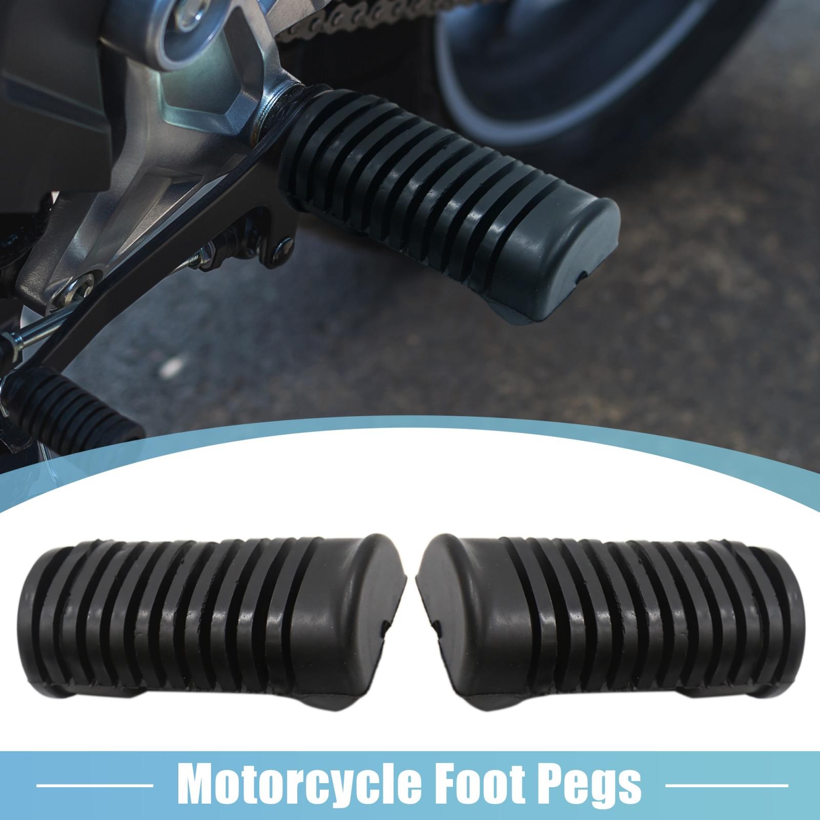 1 Pair 16mm 19mm Rubber Motorcycle Footrest Footpeg Foot Rest Peg Bicycle Black