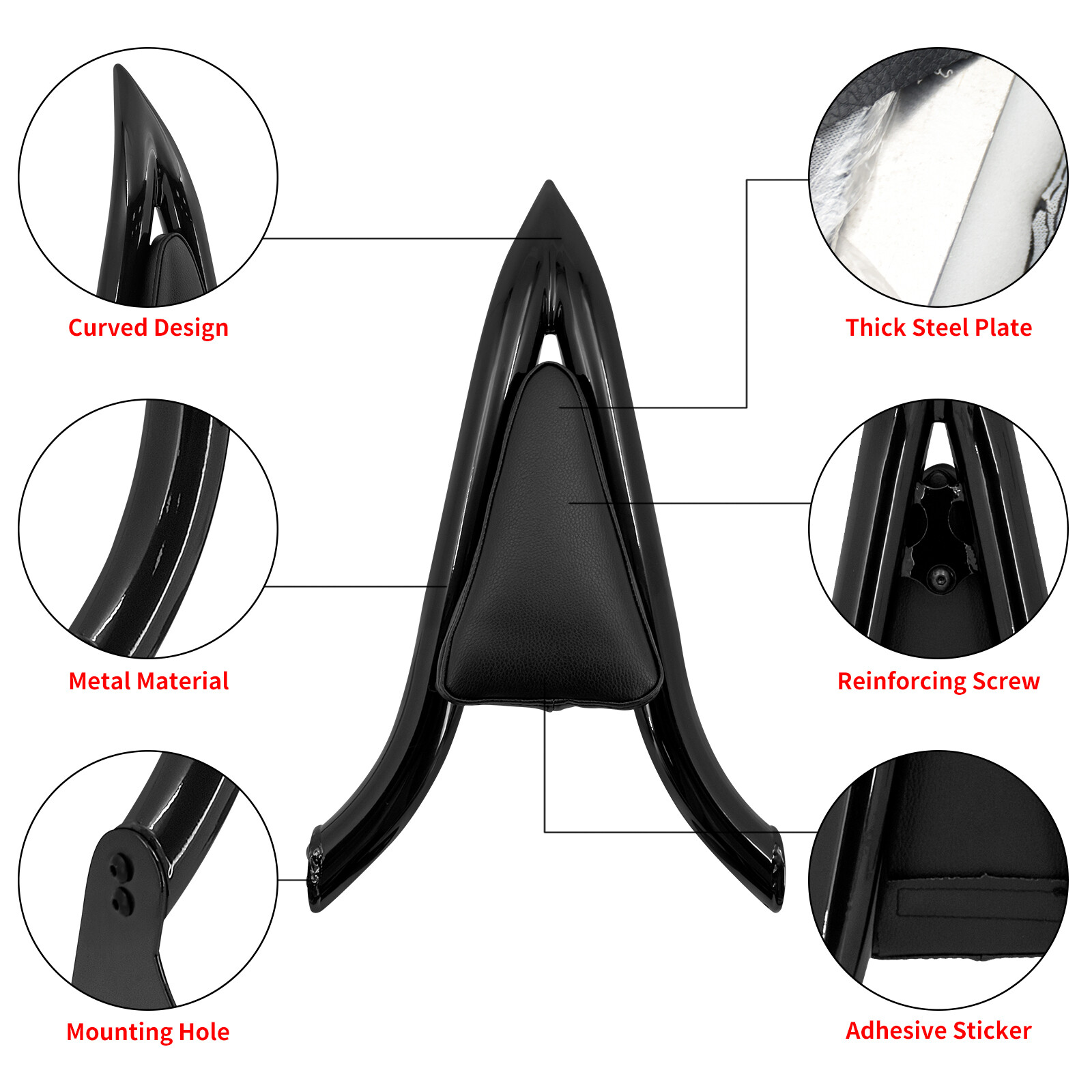 Black Detachable Backrest Sissy Bar For Harley Touring Electra Road Glide 97-08