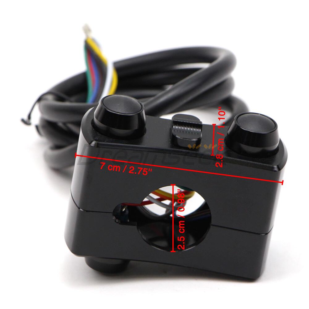 Motorcycle Handlebar Switch Controls 25mm for Harley Kawasaki Horn Start Button
