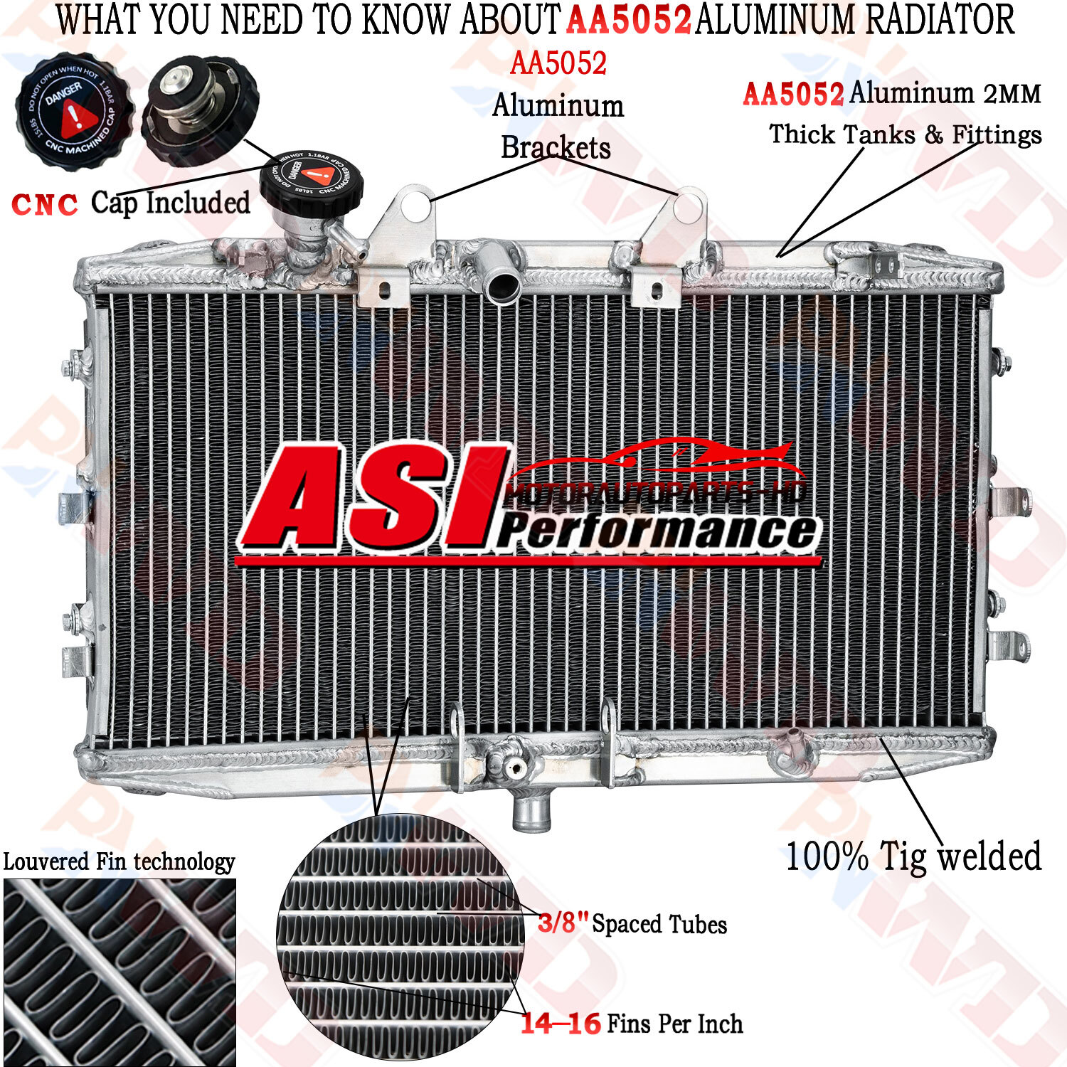 ASI Aluminum Radiator for 2004-2017 TRIUMPH ROCKET 3 2294CC 2016 2015