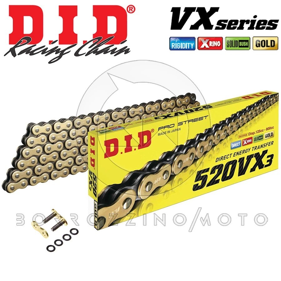Catena DID 520vx3 X-ring 118 Maglie Gold & Black KTM Duke 4T 200 2010-2013