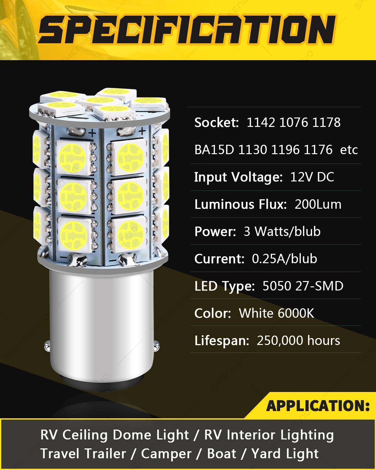 2 LED Turn Signal Bulbs for Honda motorcycle 12V 23W pn 34905-268-671: US Stock