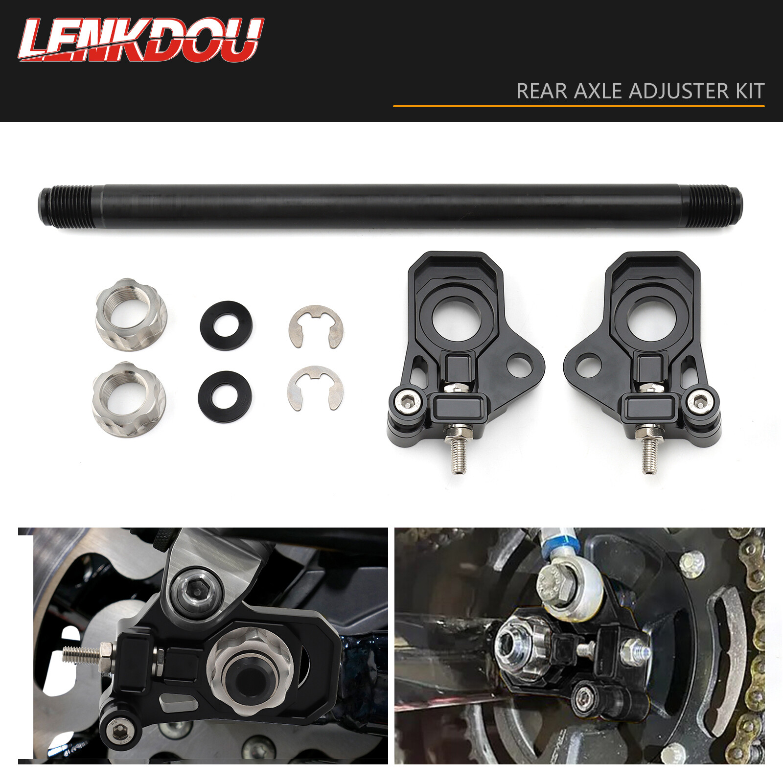 Motorcycle Rear Axle Adjuster Kit For Harley Electra Glide Road Glide 2009-Later