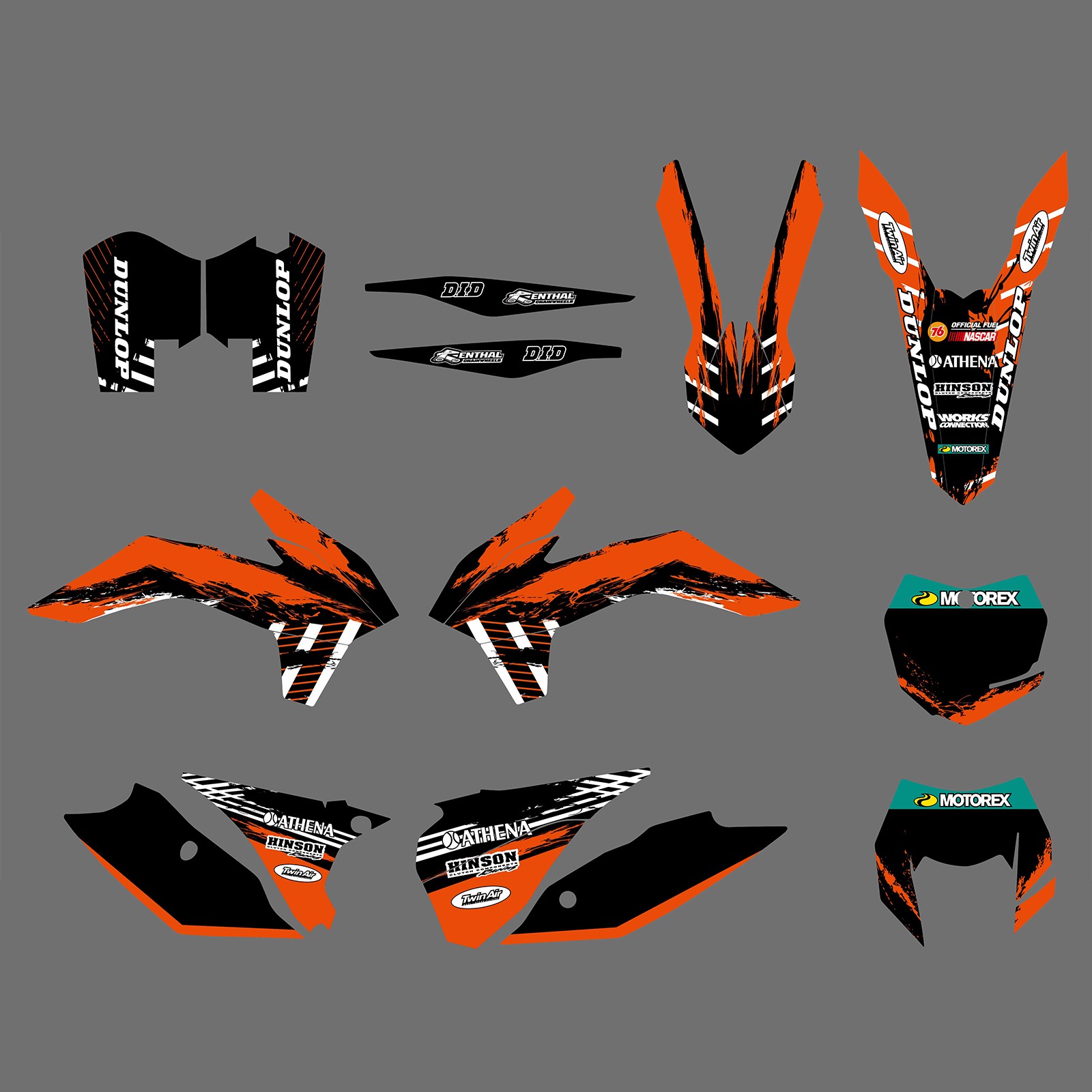 MX Graphics Kit Backgrounds Decals For KTM 125 200 250 300 450 500 EXC 2014-2016