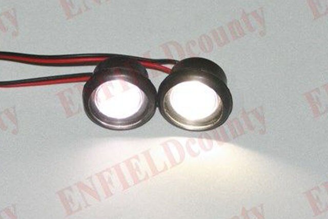 Front Pilot Lamp Bright White 12v LED Bulb Pair Fits Royal Enfield Motorcycle