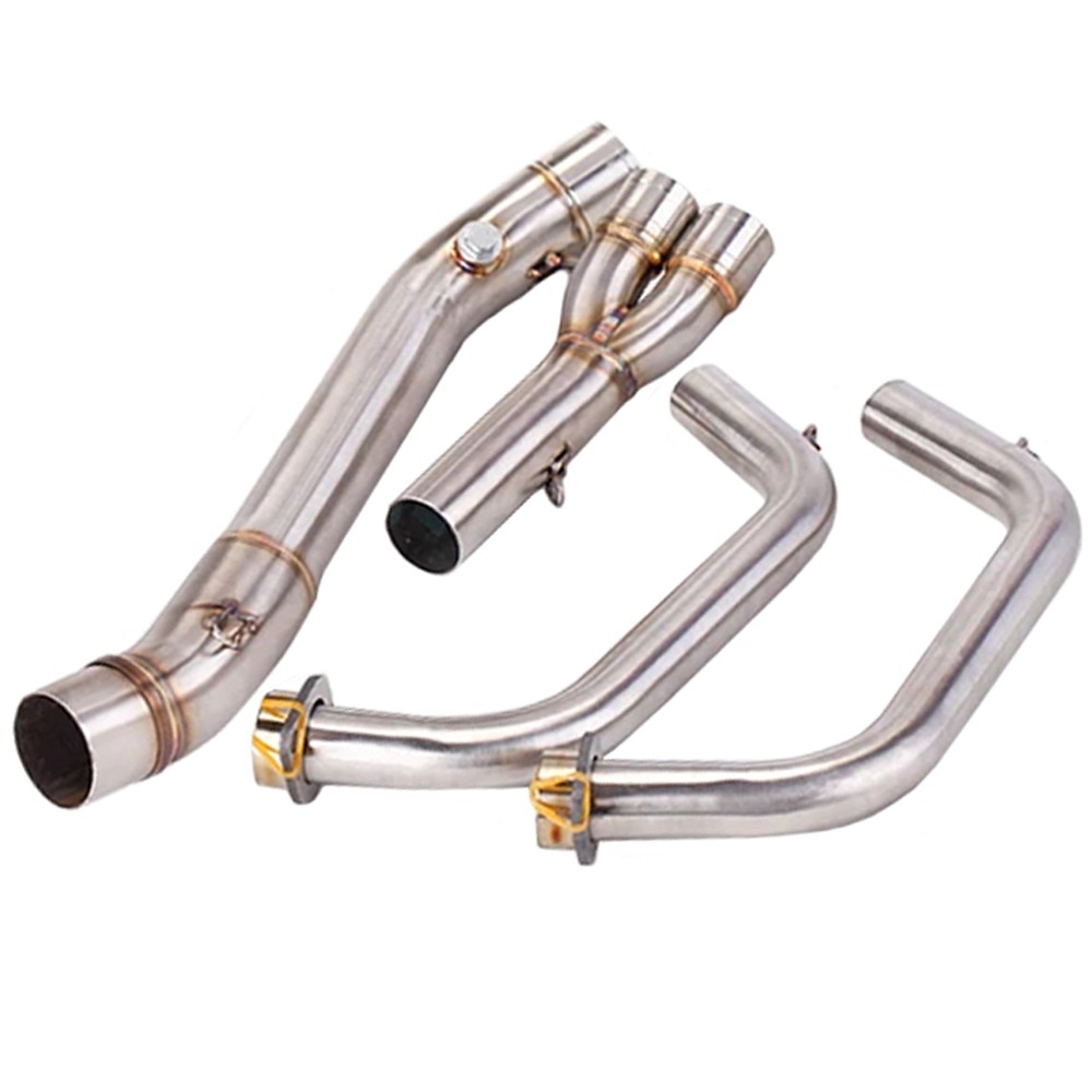 For Yamaha YZF R3 2015-21 MT-03 Whole System Exhaust Header Pipe Round Sliver