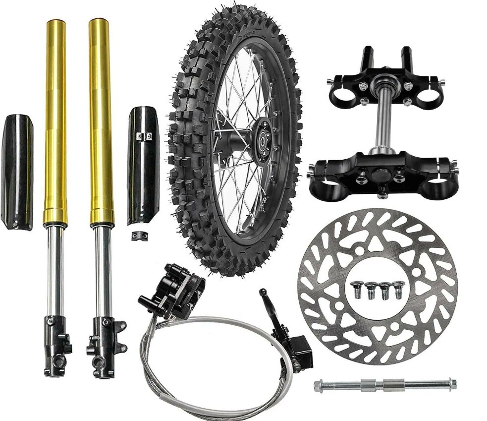 Front End Front Forks 17in Wheels 70/100-17 Tire Assembly for DIY Dirt Bike/SSR