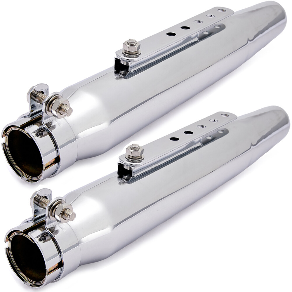 2pcs Motorcycle Exhaust Pipe Muffler Removable Silencers for Cafe Racer Bobber