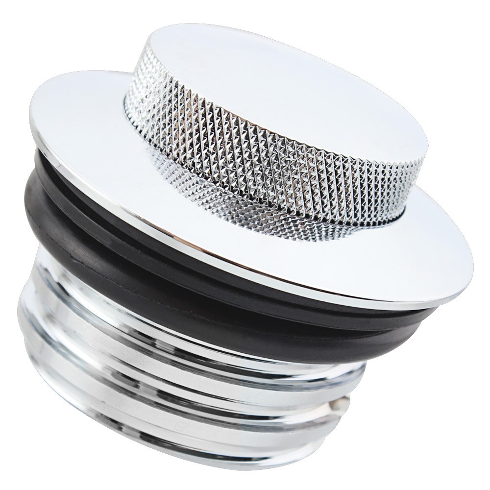 2pcs Chrome Fuel Tank Cover Gas Oil Caps Fit for Harley Softail Custom FXSTC/I
