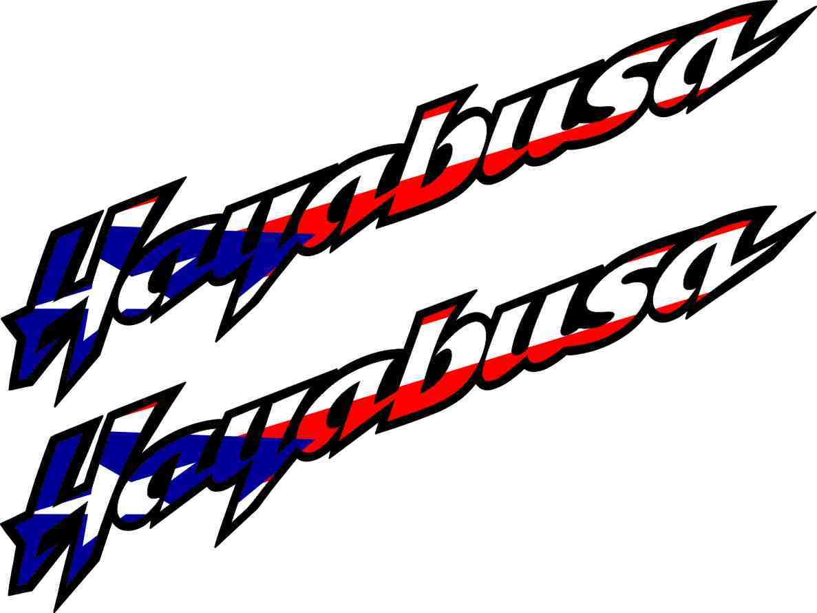 2 Custom Puerto Rico Rican Hayabusa 1300 Emblem Decals Stickers Flag
