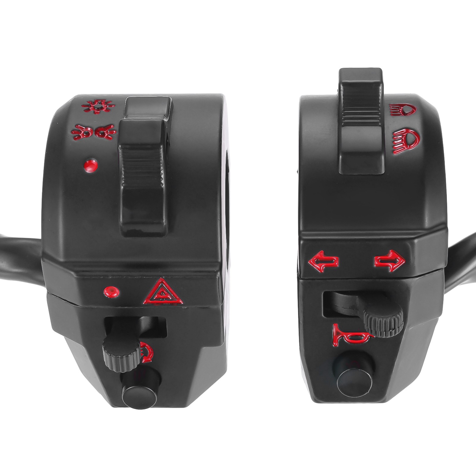 2Pcs Left & Right Side Control Switch fit for 7/8″ (22mm) Handlebar Honda Black