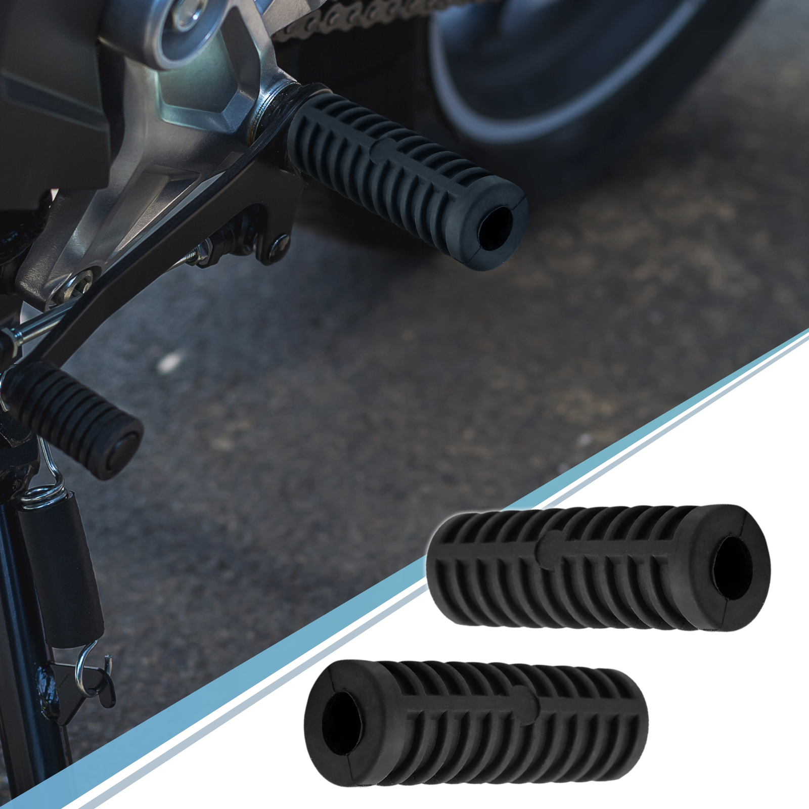 TWO Rubber Nonslip Footrest Pedal Foot Peg Cover Shell Motorcycle Universal