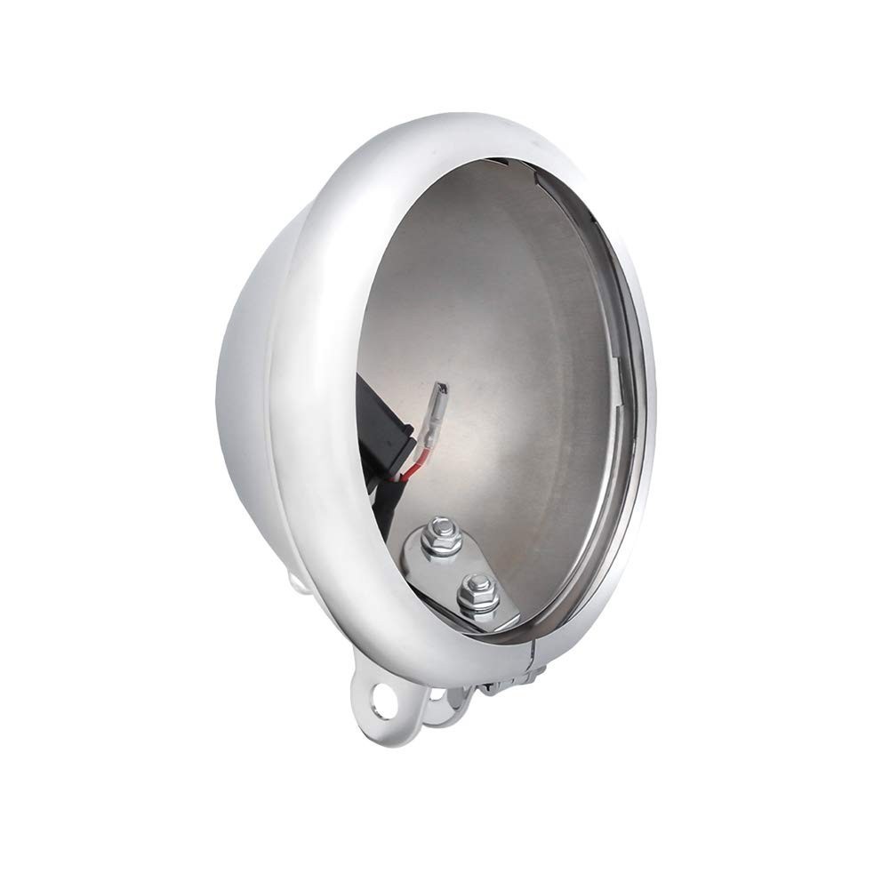 5.75″ Headlight Light Bucket Housing Trim Ring for Motorcycle – Chrome Finish, D