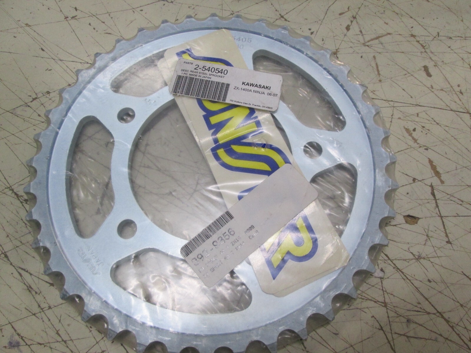 SUNSTAR SPROCKET – REAR STEEL – 40T – KAWASAKI ZX14 ZX-14 NINJA 1400 2006-2011